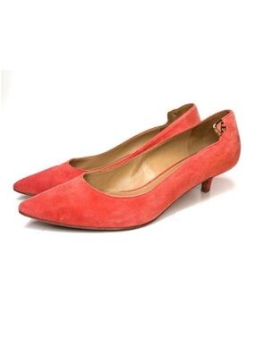 Tory Burch Coral Suede Kitten Heels | 6